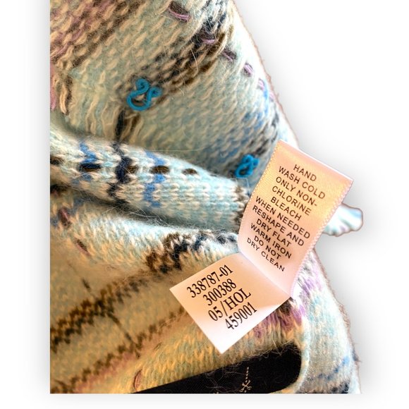 Banana Republic Wool and Angora  Baby Blue/ Pink  Fringed Blazer Size Medium - Picture 5 of 8